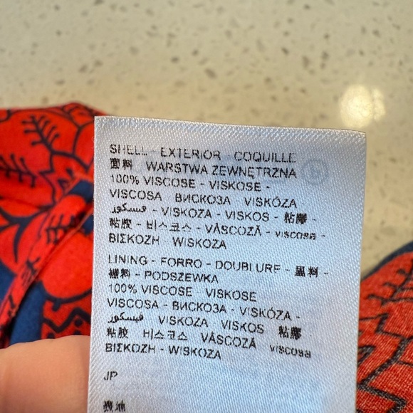 Desigual Floral Trouser Palazzo Size 36 / 8US Red Navy Boho Print Varsity Stripe - Picture 13 of 16